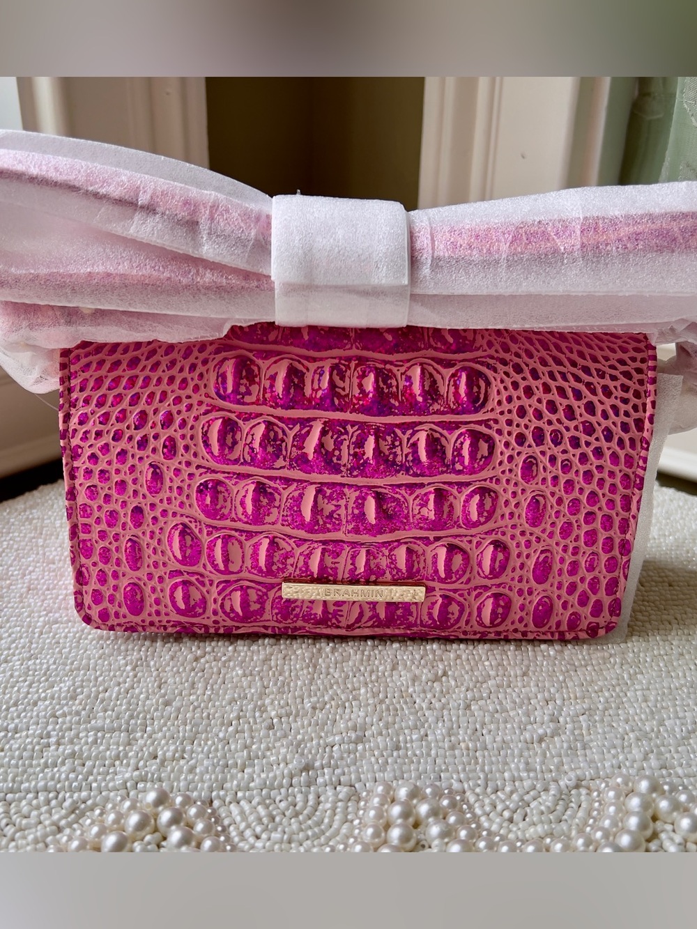NWT Brahmin Leather MINUETTE Crossbody, BCA Limited Edition Pink Empower
